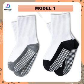 Kaos Kaki Anak Sekolah SMP SMA Laki Laki Perempuan Dewasa Bahan Tebal Polos Hitam Putih Anti Slip Minliu Import - Foto 6