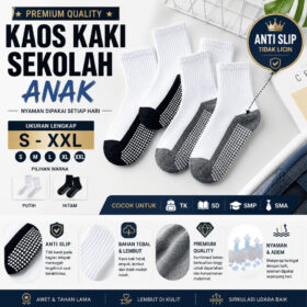 Kaos Kaki Sekolah Anak TK SD laki laki perempuan Anti Slip Bahan Tebal 1-12tahun Minliu Import - Foto 1