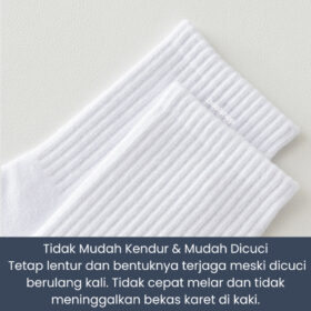 Kaos Kaki Sekolah Putih Polos Anti Slip Grip Kaus Tebal Halus untuk Anak SD SMP SMA Laki Perempuan - Foto 6