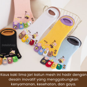 Kaus Kaki Lima Jari Mesh Katun Premium Nyaman Sejuk Modis Untuk Musim Panas - Foto 5