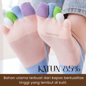 Kaus Kaki Lima Jari Mesh Katun Premium Nyaman Sejuk Modis Untuk Musim Panas - Foto 7