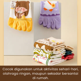 Kaus Kaki Lima Jari Wanita Katun Tipis Antibakteri Ujung Terbelah Fashion Musim Semi Gugur - Foto 6