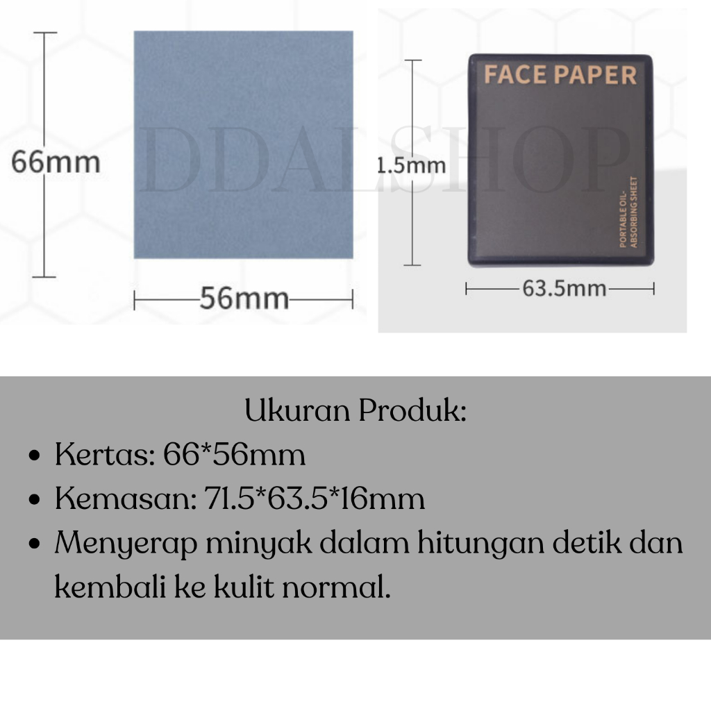 Kertas Minyak Wajah Face Oil Control Menyerap Mengatasi Kulit Berminyak Dengan Kotak Kaca Puff Bedak - Foto 2
