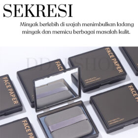Kertas Minyak Wajah Face Oil Control Menyerap Mengatasi Kulit Berminyak Dengan Kotak Kaca Puff Bedak - Foto 8
