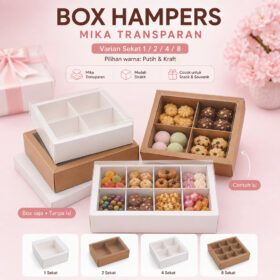 Kotak Hampers Transparan Premium Kraft | Gift Box Snack Sekat Clear Box Kado Elegan Pernikahan Ulang - Foto 1