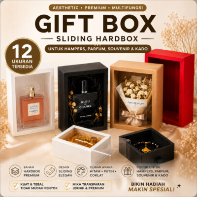 Kotak Kado Gift Box Hampers Hadiah Souvenir Hardbox Aesthetic Polos Sliding Untuk Parfum Kosmetik - Foto 1