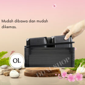 Kotak Makan Bento 4 Sekat Isi 20pcs Lunch Box Food Grade 1000ml Microwave Freezer Safe - Foto 5