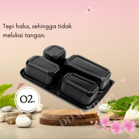 Kotak Makan Bento 4 Sekat Isi 20pcs Lunch Box Food Grade 1000ml Microwave Freezer Safe - Foto 6