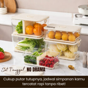 Kotak Penyimpanan Makanan Storage Buah Sayur Box Kulkas Anti Bau Kedap Udara Bahan PP PET Silikon Food Grade - Foto 2
