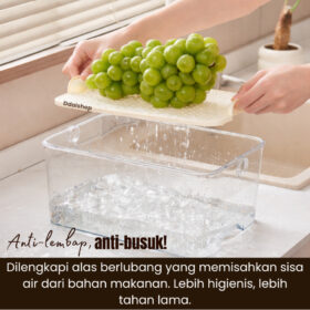 Kotak Penyimpanan Makanan Storage Buah Sayur Box Kulkas Anti Bau Kedap Udara Bahan PP PET Silikon Food Grade - Foto 6