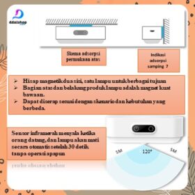 Lampu LED Sensor Gerak Magnetic 5 Warna Lampu Belajar  Emergency Lamp  Multifungsi Usb Charging - Foto 3