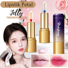 Lipstik Glossy Warna Tahan Lama Lip Balm Pelembab Bibir Pecah Dan Kering Lipstick Petal Jelly Cantik - Foto 1