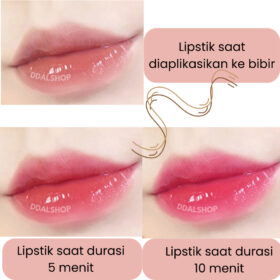 Lipstik Glossy Warna Tahan Lama Lip Balm Pelembab Bibir Pecah Dan Kering Lipstick Petal Jelly Cantik - Foto 2
