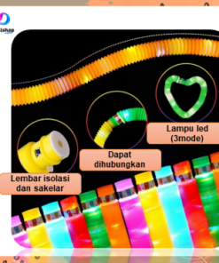 Mainan Pop Light Glow In The Dark Pop Tube LED Viral Warna Warni Fidget Toys Seru Hadiah Ulang Tahun - Foto 2