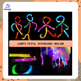 Mainan Pop Light Glow In The Dark Pop Tube LED Viral Warna Warni Fidget Toys Seru Hadiah Ulang Tahun - Foto 4
