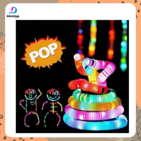 Mainan Pop Light Glow In The Dark Pop Tube LED Viral Warna Warni Fidget Toys Seru Hadiah Ulang Tahun - Foto 7