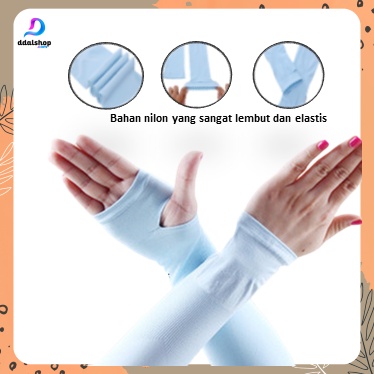 Manset Lengan tangan panjang Syari Muslim Bahan Nylon Halus dan lembut Polos, Korea Style - Foto 1