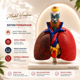 Model Anatomi Sistem Pernapasan Dengan Penyakit Tiroid Alat Peraga Respiratory Edukasi Medis - Foto 2