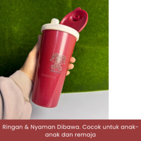 Multi TumblerAnak RedGlitter TwinTulipware 620ml BotolMinum BPA Stiker UVDTF KarakterLucu AntiTumpah - Foto 3