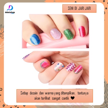 Nail Art Sticker Kuku Mainan Salon Anak Perempuan Menicure Kutek Stiker Tahan Air - Foto 4