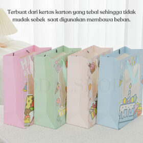 Paper Bag Happy Birthday Kantong Kertas Bingkisan Ulang Tahun Anak Tas Kado Paperbag Motif - Foto 3