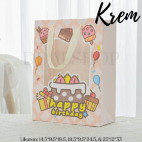 Paper Bag Happy Birthday Kantong Kertas Bingkisan Ulang Tahun Anak Tas Kado Paperbag Motif - Foto 6
