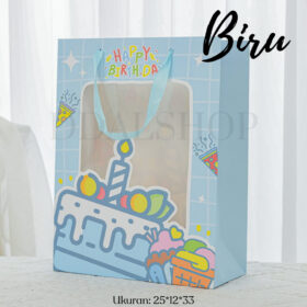Paper Bag Happy Birthday Kantong Kertas Bingkisan Ulang Tahun Anak Tas Kado Paperbag Motif - Foto 9