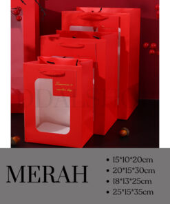 Paper Bag Kado Aesthetic Paperbag Bridesmaid Kotak Hadiah Bingkisan Tas Kertas Buket Mika Transparan - Foto 2