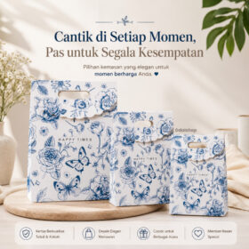 Paper Bag Kado Tas Kertas Motif Bunga Premium Goodie Bag Souvenir Hampers Premium - Foto 4