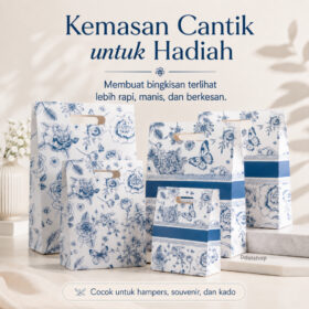Paper Bag Kado Tas Kertas Motif Bunga Premium Goodie Bag Souvenir Hampers Premium - Foto 5