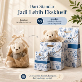 Paper Bag Kado Tas Kertas Motif Bunga Premium Goodie Bag Souvenir Hampers Premium - Foto 6