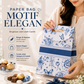 Paper Bag Kado Tas Kertas Motif Bunga Premium Goodie Bag Souvenir Hampers Premium - Foto 8