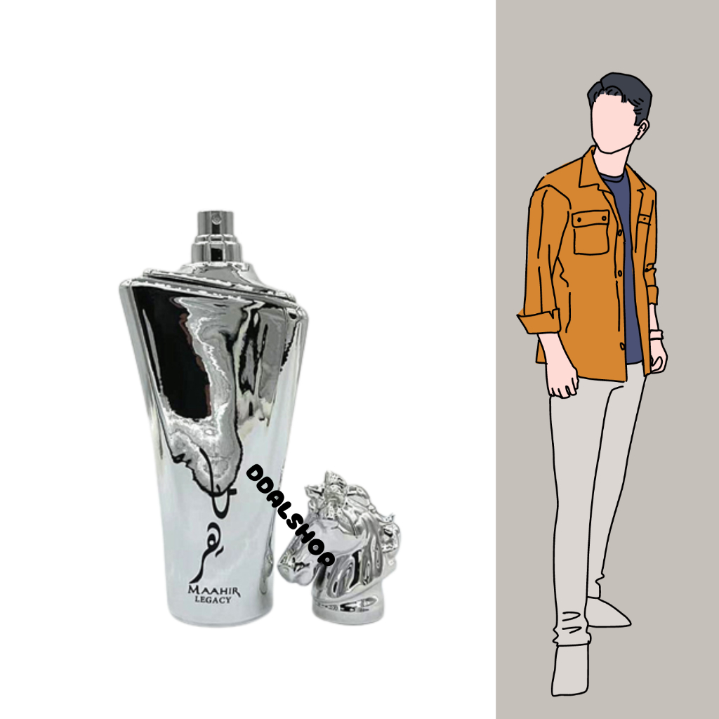 Parfum Cowo Maahir Legacy Silver Eau De Parfume Lattafa Refill 5Ml 10Ml 100Ml Botol Kaca - Foto 8