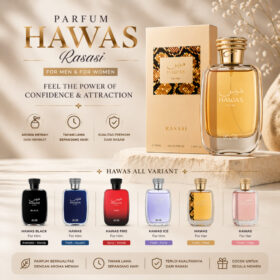 Parfum Hawas 100ml Pria Aroma Fresh Citrus Musky Tahan Lama Clean Elegan Premium Inspired 4 Varian - Foto 1