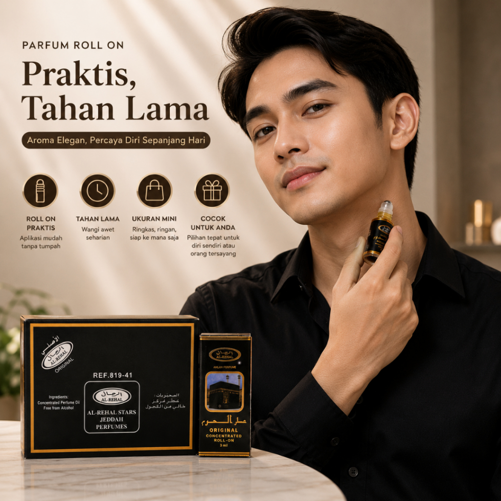 Parfum Non Alcohol Tahan Lama Parfume Oleh oleh Haji Dan Umroh Roll On Pria Original Attar Al-Haram - Foto 1