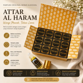 Parfum Non Alcohol Tahan Lama Parfume Oleh oleh Haji Dan Umroh Roll On Pria Original Attar Al-Haram - Foto 3