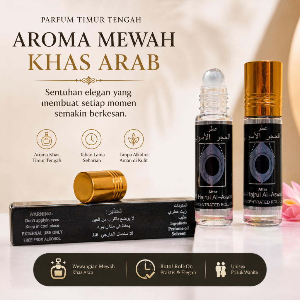 Parfum Pria Arab Aroma Tahan Lama Parfume Oleh Oleh Haji Dan Umroh Minyak Wangi Roll On Original 6Ml - Foto 9