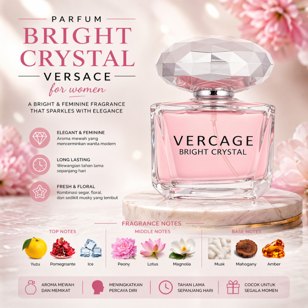 Parfum Wanita Crystal Series 50ml | Aroma Sweet Fruity Elegan Tahan Lama Premium Inspired 3 Varian - Foto 2