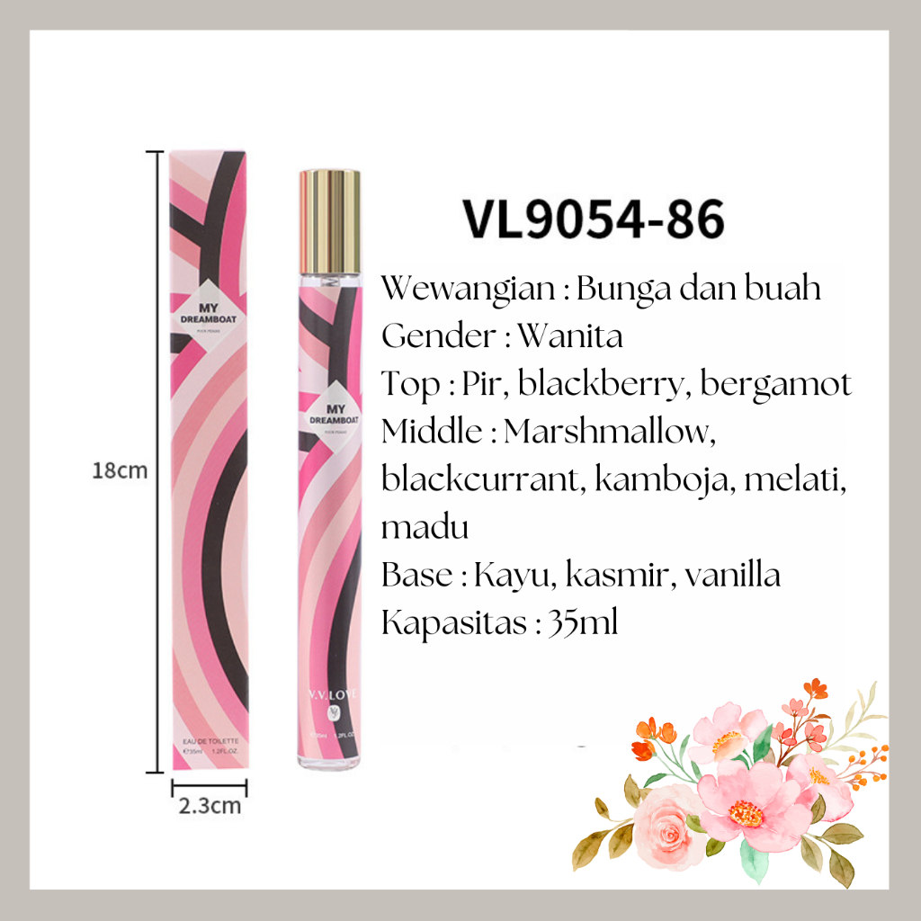 Parfum Wanita Wewangian Fresh Aroma Bunga dan Buah Parfume EDT Travel Size 35Ml - Foto 4