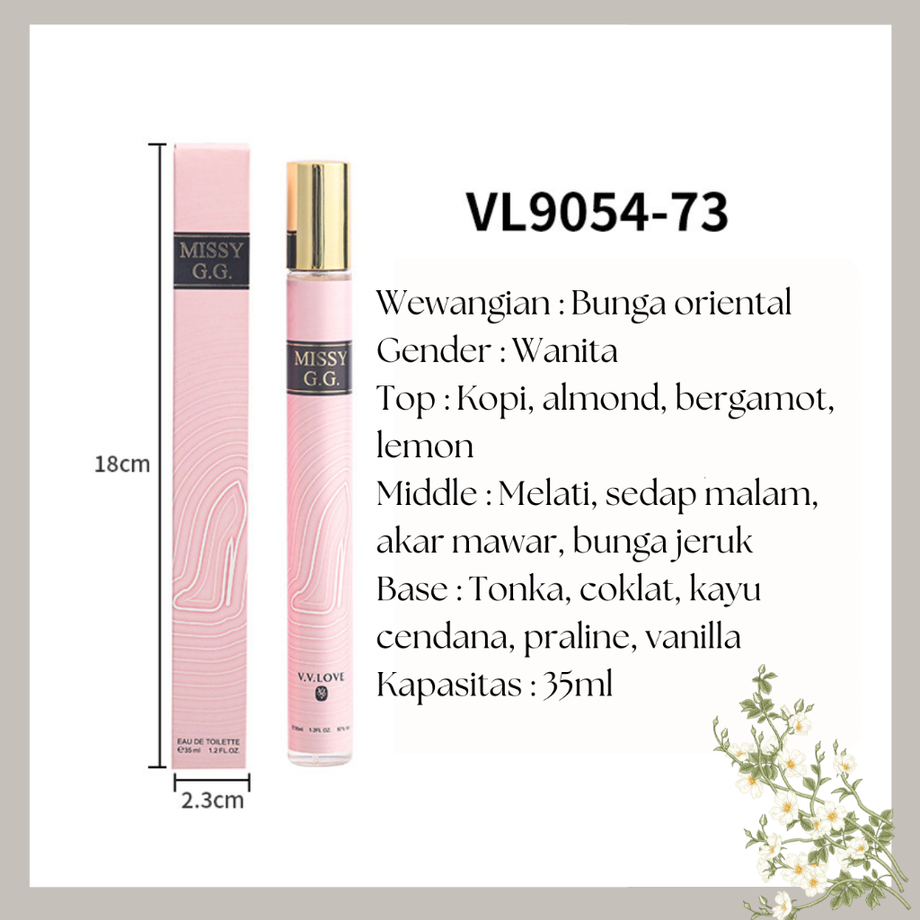 Parfum Wanita Wewangian Fresh Aroma Bunga dan Buah Parfume EDT Travel Size 35Ml - Foto 7