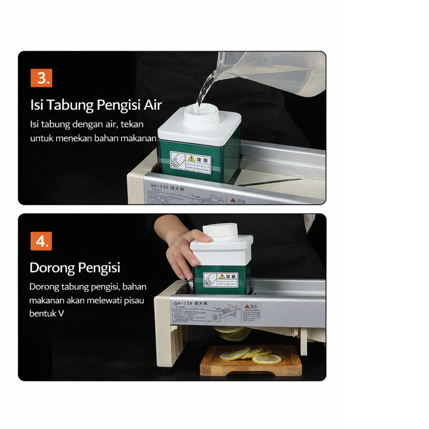 Parutan Serbaguna Alat Pemotong Bawang Pengiris Kentang Lemon Ketebalan Dapat Diatur Pisau Tajam - Foto 6