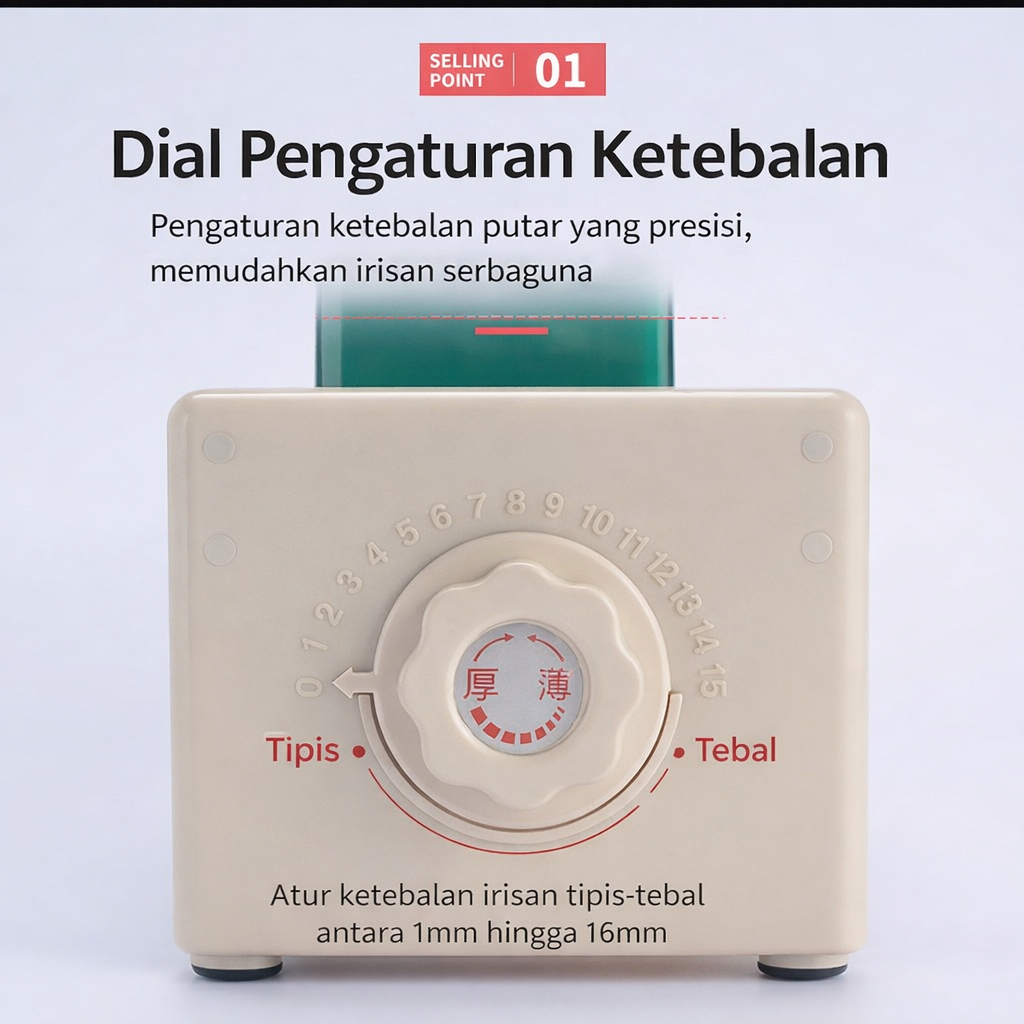 Parutan Serbaguna Alat Pemotong Bawang Pengiris Kentang Lemon Ketebalan Dapat Diatur Pisau Tajam - Foto 7