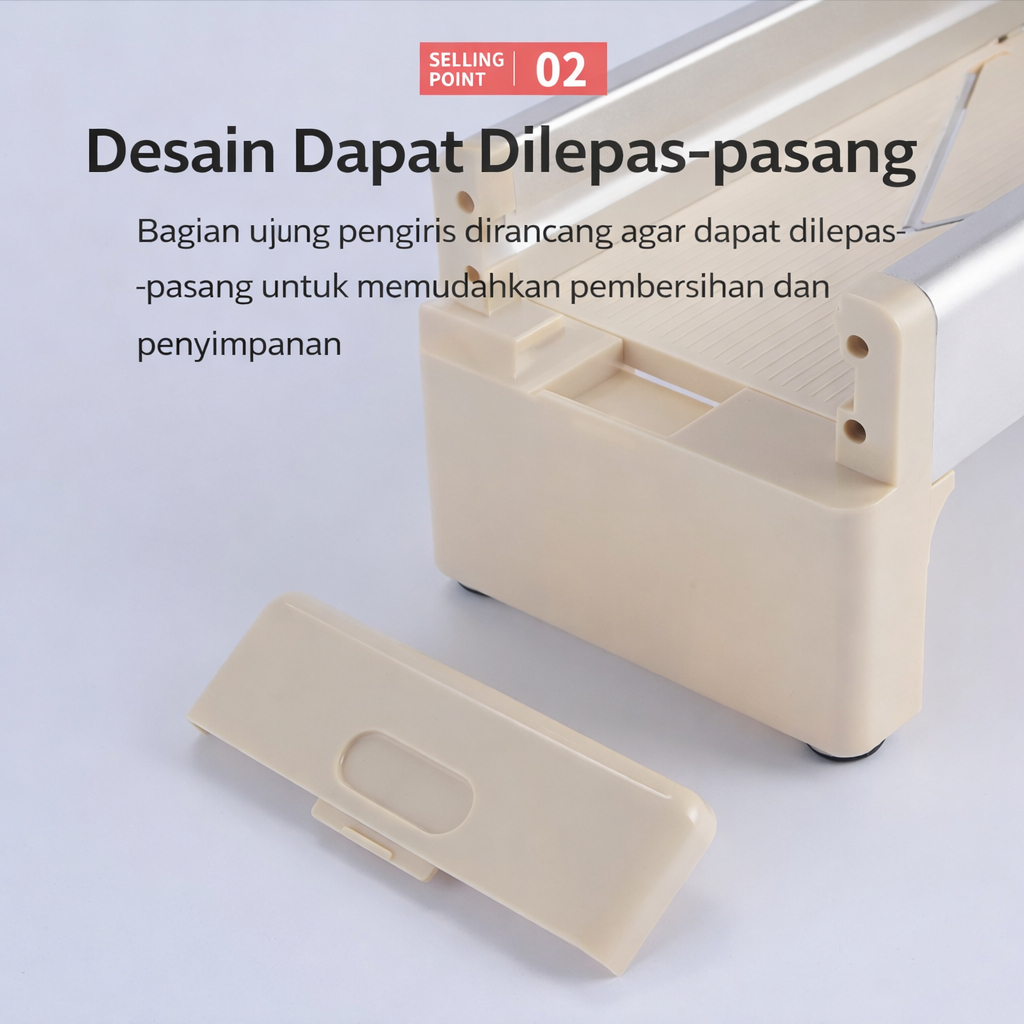 Parutan Serbaguna Alat Pemotong Bawang Pengiris Kentang Lemon Ketebalan Dapat Diatur Pisau Tajam - Foto 8