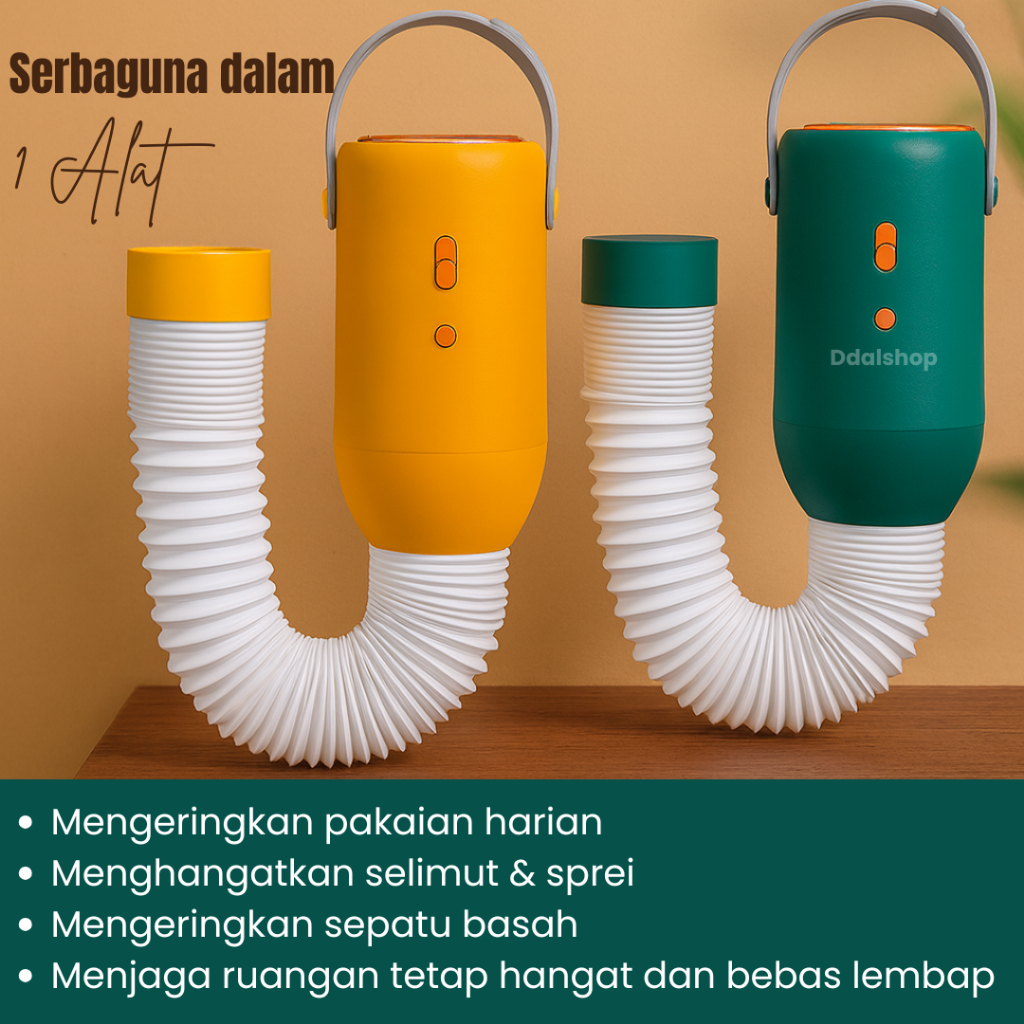 Pengering Pakaian & Sepatu Mini Portabel Multifungsi Hemat Daya Anti Lembap Hangat Cepat Kering - Foto 2