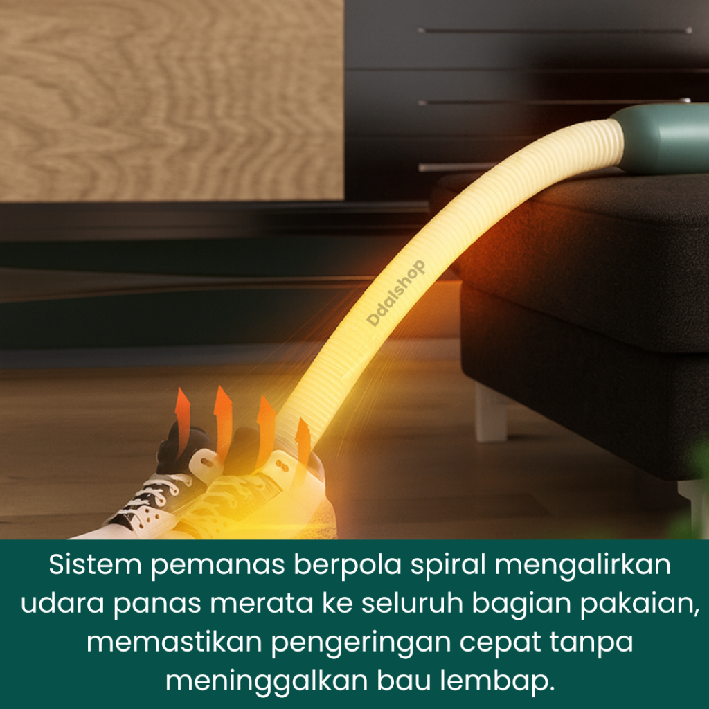 Pengering Pakaian & Sepatu Mini Portabel Multifungsi Hemat Daya Anti Lembap Hangat Cepat Kering - Foto 5