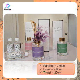 Pengharum Ruangan Reed Diffuser Botol Kaca Aromaterapi Essensial Oil Stick Rotan Souvenir - Foto 1