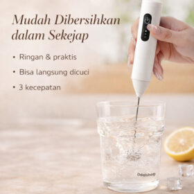 Pengocok Susu Elektrik 3in1 Tanpa Kabel 3 Kecepatan Isi Ulang | Alat Pembuat Busa Kopi Pengaduk Telur Mini Portable - Foto 3