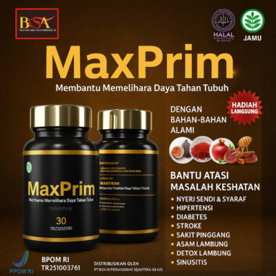 Pil Hitam Kesehatan Herbal Alami Asam Urat Kolesterol Diabetes Stroke Nyeri Sendi MaxPrim BPOM - Foto 1