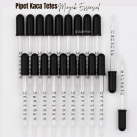 Pipet Kaca Tetes Minyak Essensial Aroma Terapi  Parfum Percobaan Sains 1ml - Foto 1