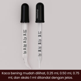 Pipet Kaca Tetes Minyak Essensial Aroma Terapi Parfum Percobaan Sains 1ml - Foto 3
